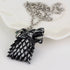 Collier à Pendentif de Tête de Loup (Acier)